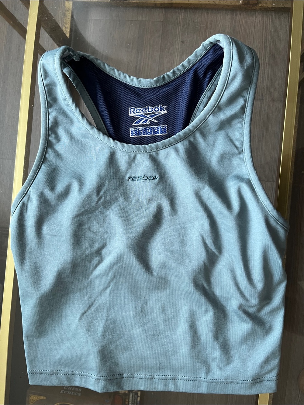Reebok Pale Blue Racerback Crop Tank